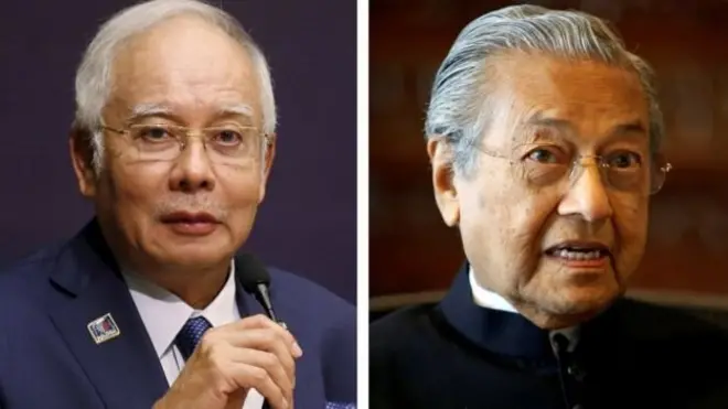 นายกรัฐมนตรีนาจิบ ราซัค กับนายมหาเธร์ โมฮัมหมัด