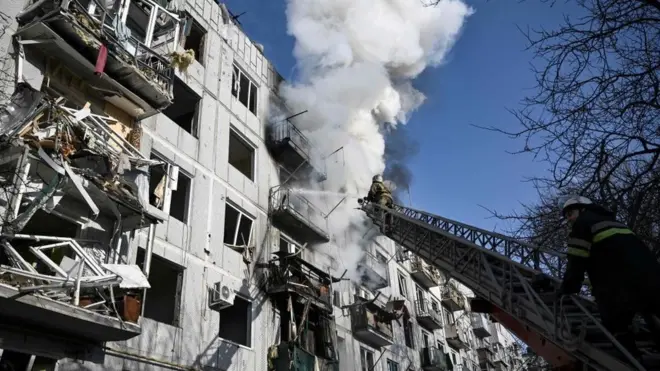 Обстріляний російськими військами Чугуїв у Харківській області