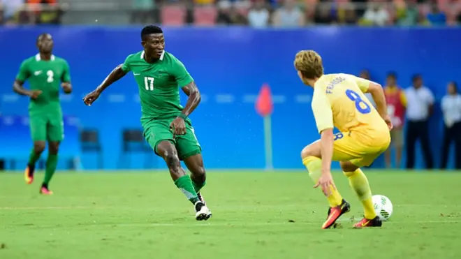 Usman Mohammed score Nigeria second goal to make di match 2-2
