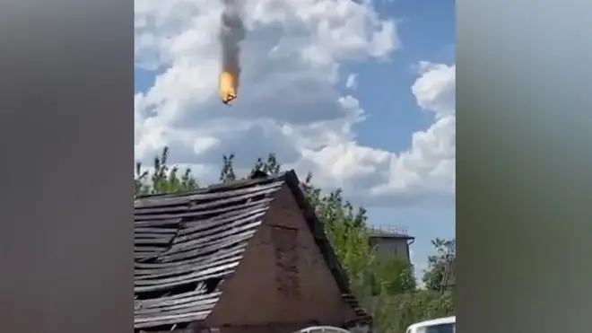 Кадр из видео очевидцев в Брянской области.
