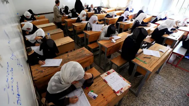 student in classroom