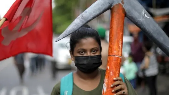 कोलाकाता में किसान प्रदर्शनकारी