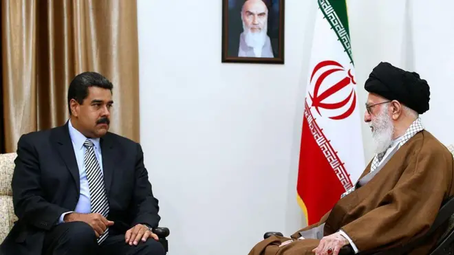 نیکلاس مادورو ۲۲ اکتبر ۲۰۱۶ در تهران با علی خامنه‌ای ملاقات کرد