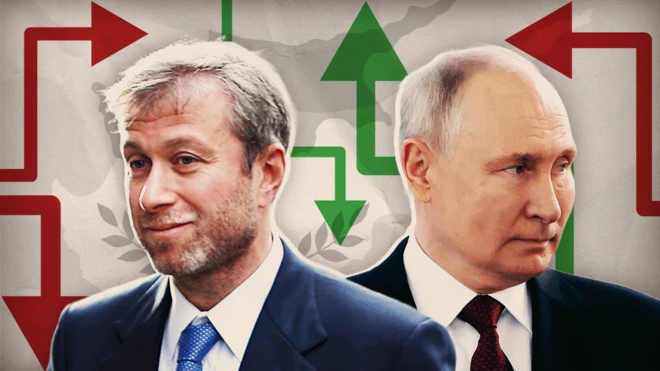 Roman Abramovich and Vladimir Putin