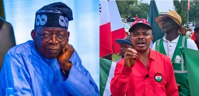 Aworan aarẹ Bola Tinubu ati Alaga ẹgbẹ oṣiṣẹ