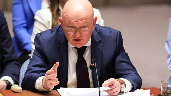 Dhaabbata Biyyoota Gamtoomaniitti bakka bu'aa Raashiyaafi yeroo ammaa Pirezidantii Mana Maree Nageenyaa UN, Vasily Nebenzya