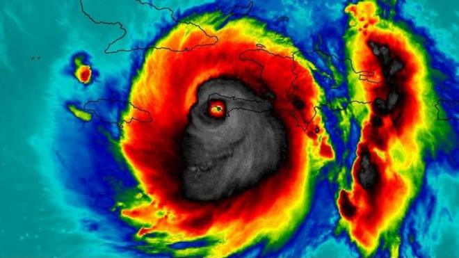 Imagen del huracán Matthew tomada desde el espacio en 2016.