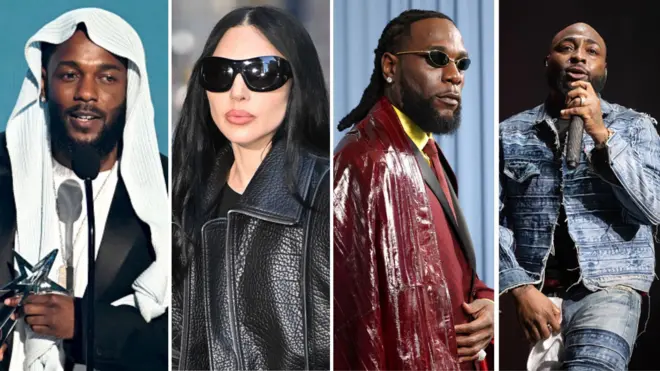 Kendrick Lamar, Lady Gaga, Burna Boy, Davido