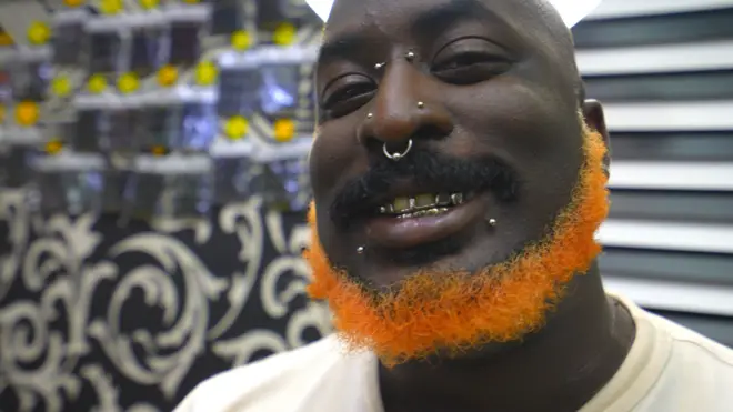 Man with face piercing