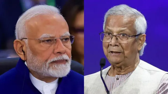 भारत के पीएम नरेंद्र मोदी और बांग्लादेश की अंतरिम सरकार के प्रमुख मोहम्मद यूनुस