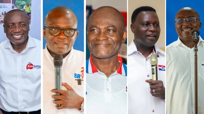 L - Kwabena Agyepong, next Dr Bryan Acheampong, next Kennedy Agyapong, next Dr Osei Adutwum and finally Dr Bawumia 