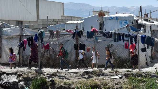 مخيم للاجئين السوريين في لبنان والبقاع 22 حزيران 2023