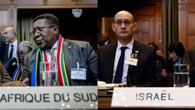 فريقا جنوب افريقيا واسرائيل في محكمة العدل الدولية