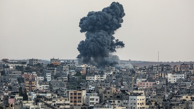 Imagem mostra momentoslot brabetque míssil atinge distrito na Faixaslot brabetGaza