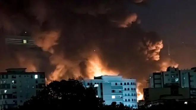 تصویری از انفجار ناشی از حمله اسرائیل به تهران