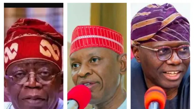 Aare Bola Tinubu, Gomina Kano;Abba Yusuf ati Gomina Eko; Babajide Sanwo-Olu