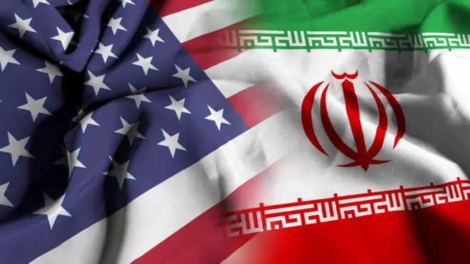 abd ve iran bayrakları