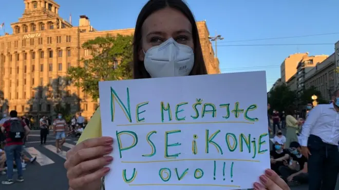Neki demonstranti su se protivili korišćenju službenih životinja na protestima tokom kojih je došlo do niza incidenata i nasilja