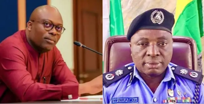 Govanọ Rivas Steeti ,Simi Fubara na Kọmishọna Ndị uweojii steeti ahụ bụ Polycarp Emeka Nwonyi 