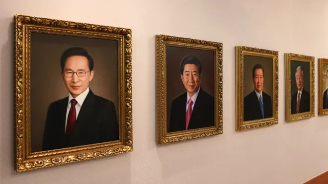 청와대 세종실에 걸려있는 역대 대통령 초상화