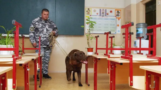 Саперная собака в школе