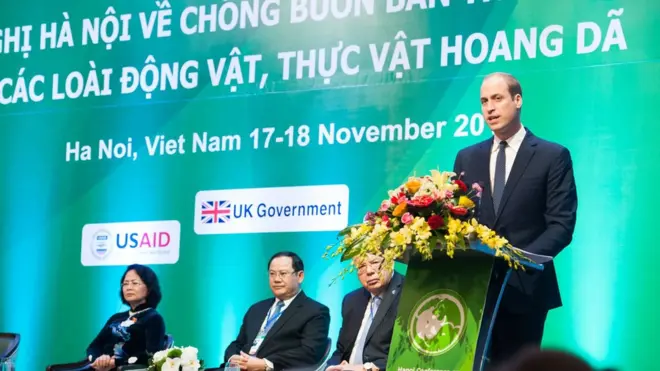 Hoàng tử Anh William dự Hội nghị Chống mua bán trái phép động vật hoang dã