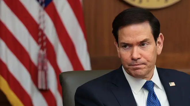 El secretario de Estado, Marco Rubio, el 31 de julio de 2026 en Camp David, Maryland.