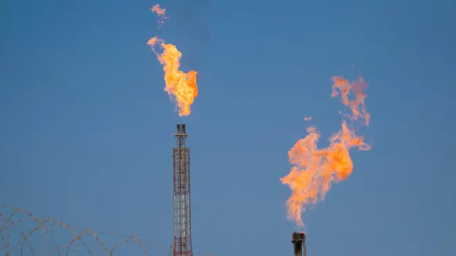 جانب من حقل غاز بارس الجنوبي في إيران، في 2014