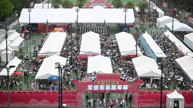 2025年6月4日，香港铜锣湾维多利亚公园的家乡巿集嘉年华