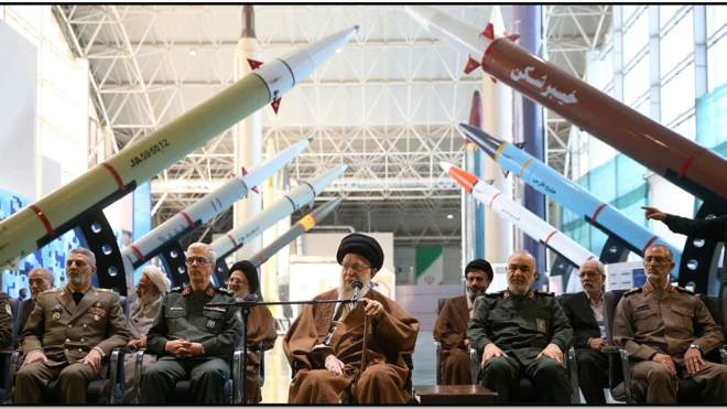 Hogganaan olaanaa Iraan Ayaatollah Ali Kameni fi kaan agarsiisa Misaayilaa Iran 2023 irratti. 