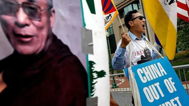 تبت پر مظاہرہ