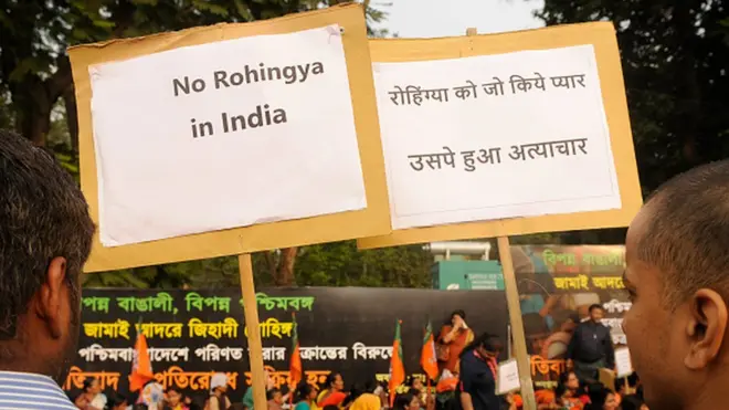 انڈیا میں روہنگیا کے خلاف مظاہرے