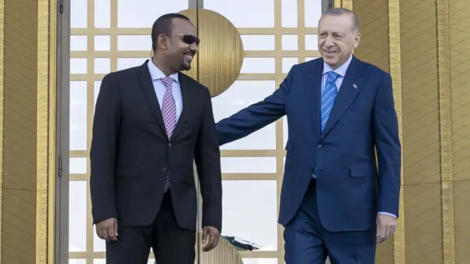 ቀዳማይ ሚኒስተር ኢትዮጵያን ፕረዚደንት ረሲፕ ጣይብ ኤርዶዋንን