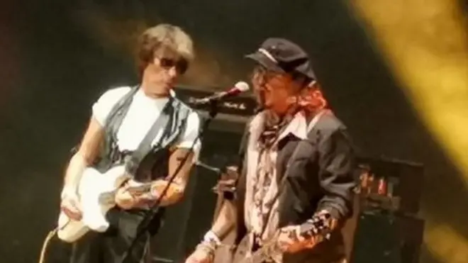 Mr Depp (R) notably performed the John Lennon song Isolation