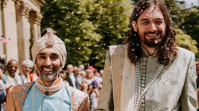 Jasvir and Nick on their wedding day