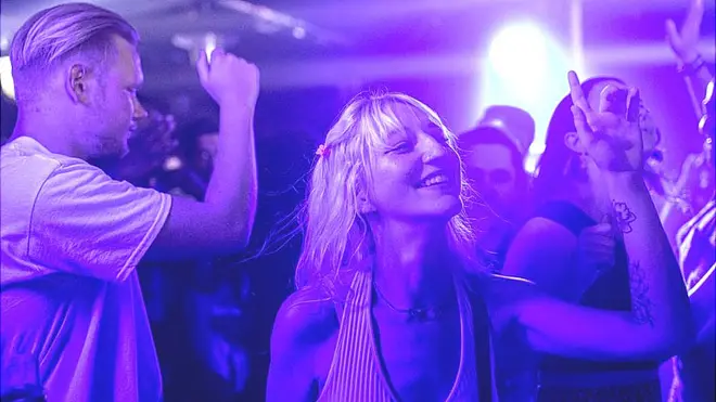 People dancing at Egg London nightclub in the early hours of July 19, 2021 in London, England.
