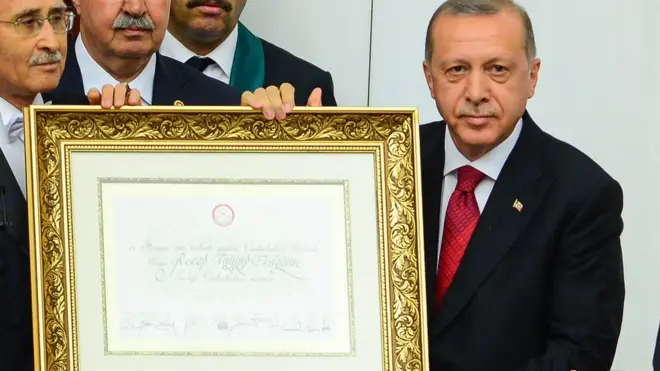 حلف الرئيس التركي رجب طيب أردوغان اليمين الدستورية كأول رئيس تركي بسلطات تنفيذية موسعة