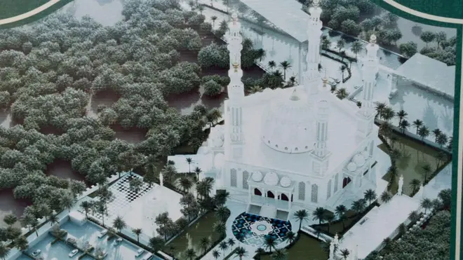 धन्नीपुर गाँव में बनने वाली मस्जिद का प्रस्तावित मॉडल.