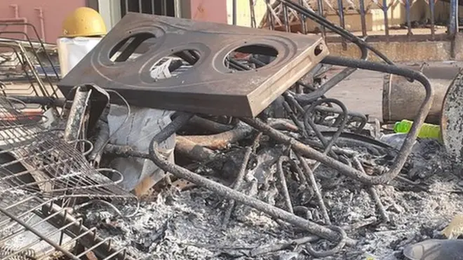 સળગેલી ઘરવખરી