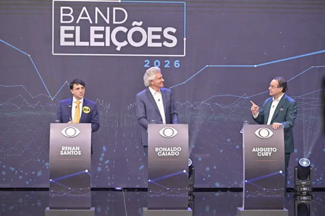 Renan, Caiado e Cury no debate da Band 2026