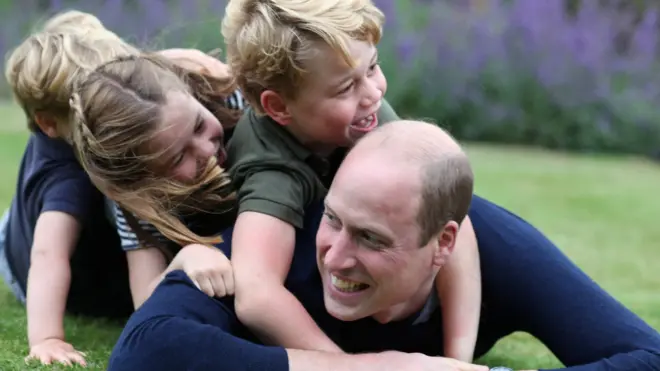 The Duke of Cambridge with his children Prince George, Princess Charlotte and Prince Louis