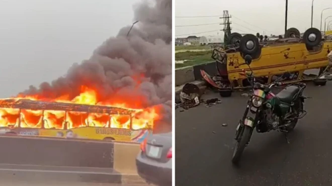 One pesin die for BRT accident wey involve two danfo buses