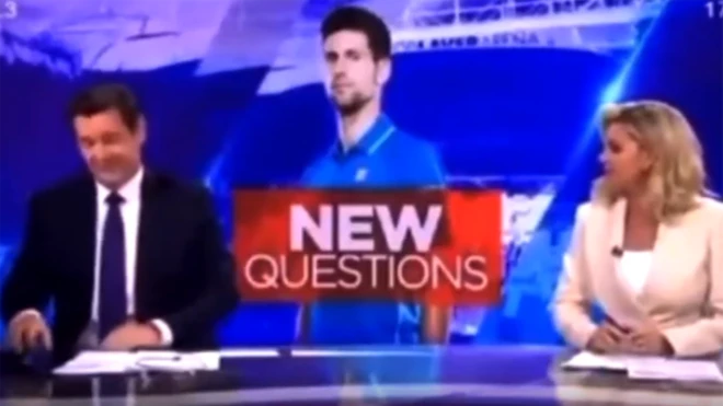 A leaked video of Australian news presenters Mike Amor and Rebecca Maddern shows the pair giving their candid opinions of Novak Djokovic