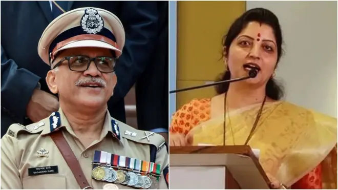 पोलीस महासंचालक सदानंद दाते आणि रुपाली चाकणकर 