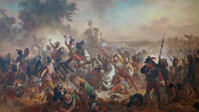 Reprodução da tela de Victor Meirelles que retrata a batalha