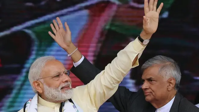 ජනාධිපති රනිල් වික්‍රමසිංහ සහ ඉන්දීය අගමැති නරේන්ද්‍ර මෝදි 