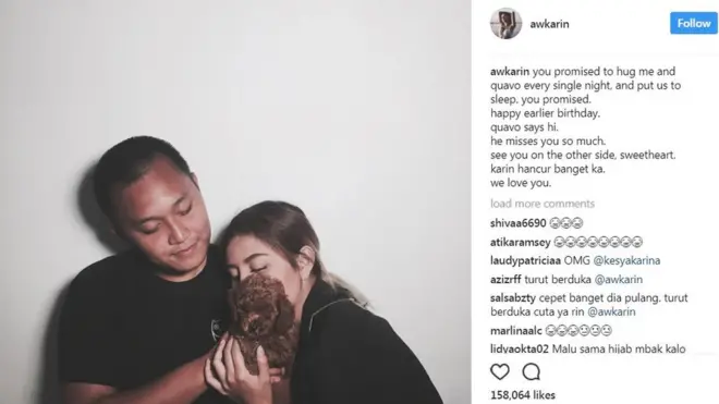 Postingan Awkarin terkait kabar meninggalnya Oka Mahendra Putra