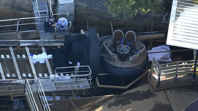 View of the Thunder River Rapids ride at Dreamworld