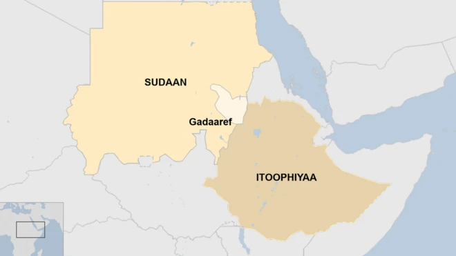 Kaartaa Itoophiyaa fi Sudaan agarsiisu