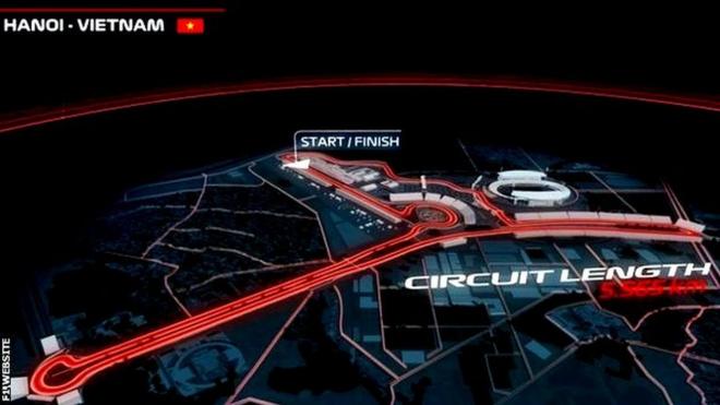 A graphic on the F1 website of the track that will be used in Hanoi
